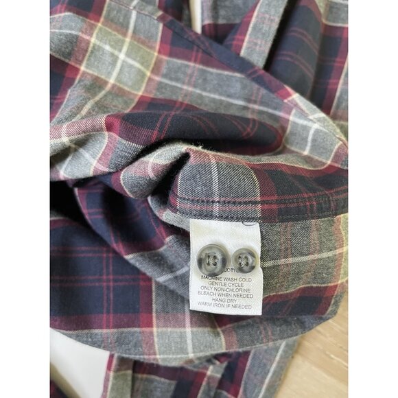 UnTucklt Men’s Long Sleeve Button Plaid Flannel Shirt Slim Fit Red Blue XS - Picture 5 of 9